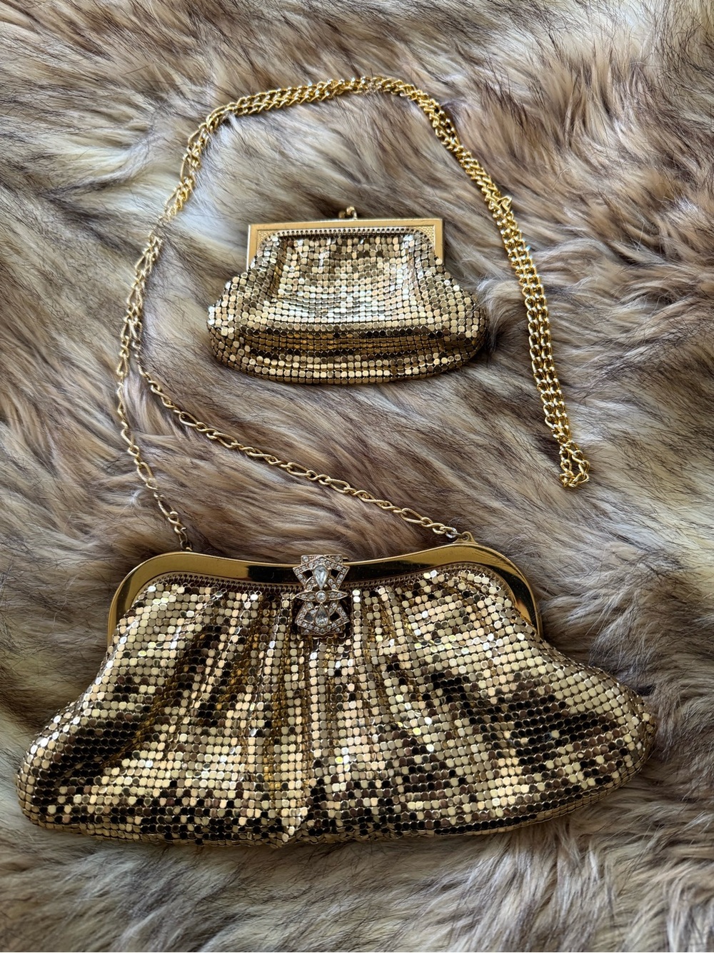 Authentic Vintage Whiting & Davis Gold Mesh Evening Bag | Circa 1980